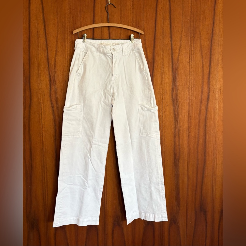 American Eagle Outfitters Women's White Wide Leg Pants